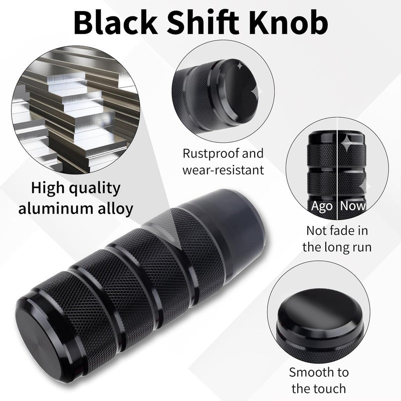 ecocstm Car Shifter Knob, Aluminum Gear Shift Style Knobs, 3.74" Black Shift Knob with 3 Threaded Adapters M8 M10 M12 x 1.25 Fit Universal Manual Transmission, Automotive, Trucks - Image 3